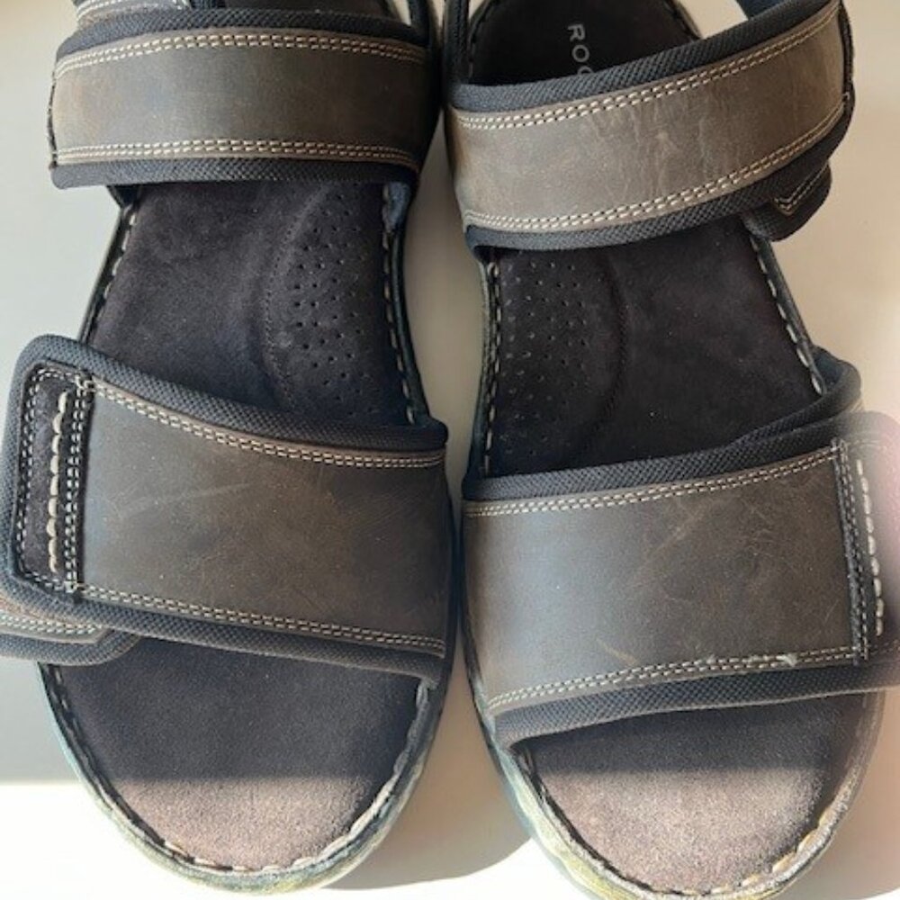NEW NIB Men's Rockport Jasper Quarter Strap Leather Sandal size 10M